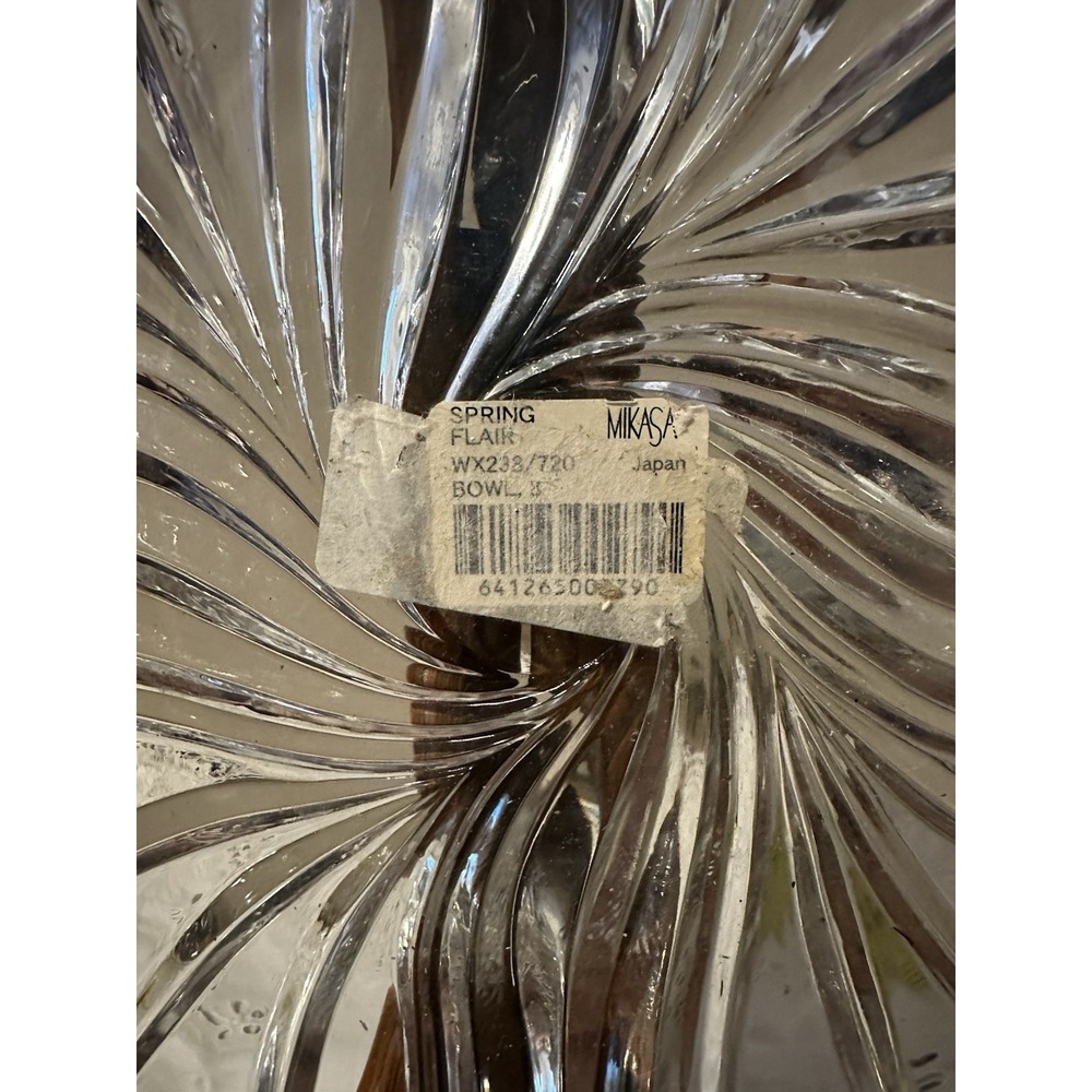 Mikasa Flores Crystal Dish Clear Serving Bowl Flower Shape Curved Pointed Petals - Picture 4 of 7